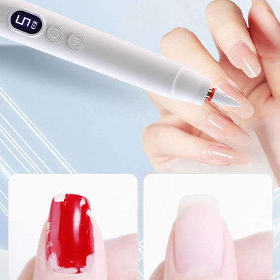 HX-10 LED Digital Display Multifunctional Nail Polisher Polishing and Exfoliating Manicure Tools(Pink)