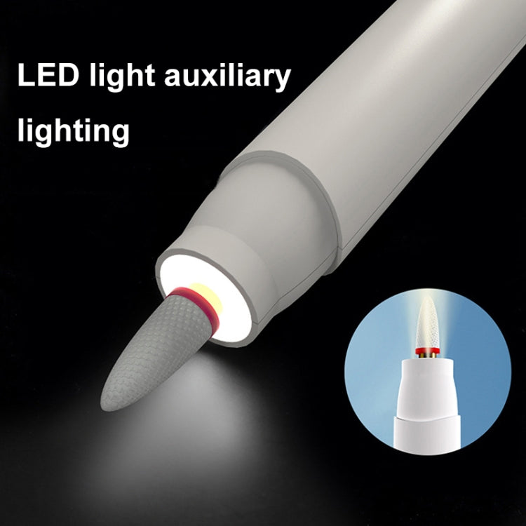 HX-10 LED Digital Display Multifunctional Nail Polisher Polishing and Exfoliating Manicure Tools(White)