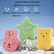 Baby Bathing Wood Pulp Sponge Cute Cartoon Soft Bath Sponge Bath Scrubber, Model: Bear