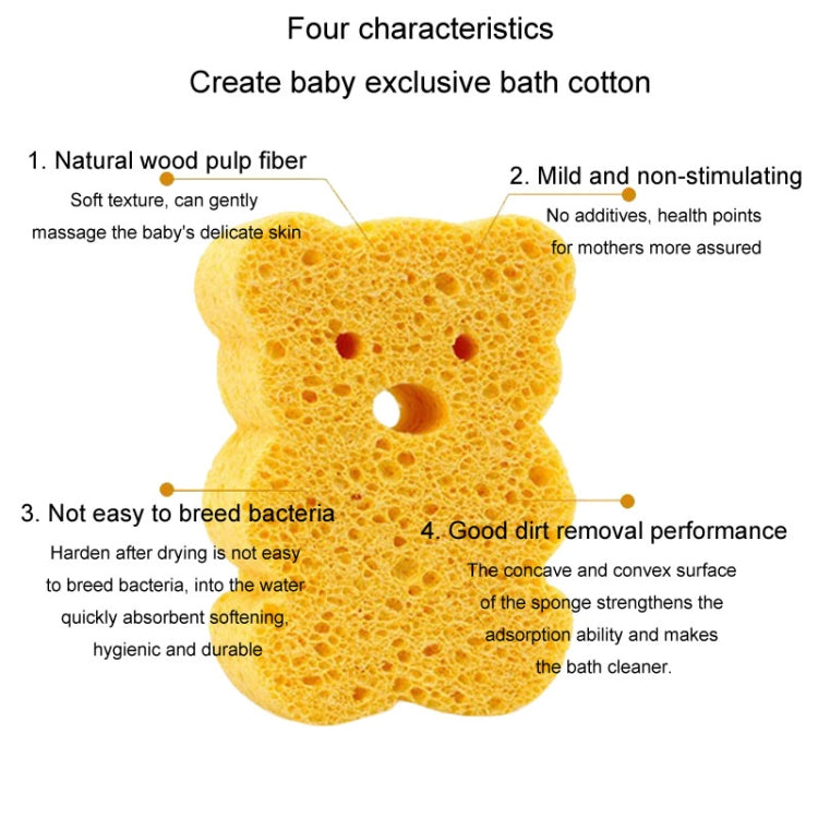 Baby Bathing Wood Pulp Sponge Cute Cartoon Soft Bath Sponge Bath Scrubber, Model: Duck
