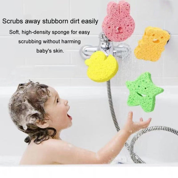 Baby Bathing Wood Pulp Sponge Cute Cartoon Soft Bath Sponge Bath Scrubber, Model: Bear