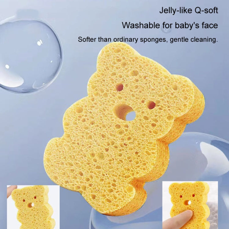 Baby Bathing Wood Pulp Sponge Cute Cartoon Soft Bath Sponge Bath Scrubber, Model: Bear
