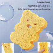 Baby Bathing Wood Pulp Sponge Cute Cartoon Soft Bath Sponge Bath Scrubber, Model: Bear
