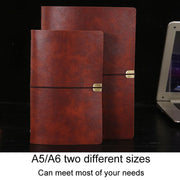 A6 Business Office Loose Leaf Notes Student Conference Diary Recording Notebooks(Red Brown)
