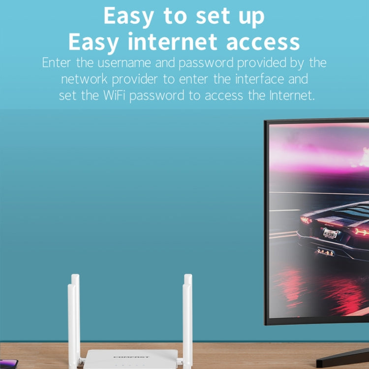 COMFAST CF-N1 V2  300Mbps WIFI4 Wireless Router With 1 Wan + 4 Lan RJ45 Ports,EU Plug