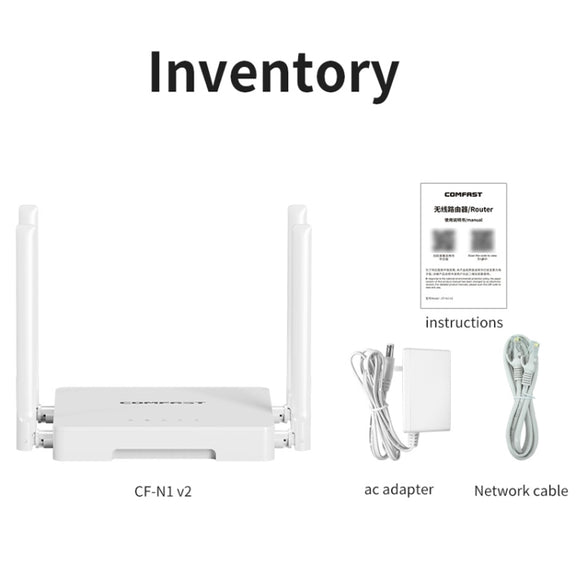 COMFAST CF-N1 V2  300Mbps WIFI4 Wireless Router With 1 Wan + 4 Lan RJ45 Ports,EU Plug