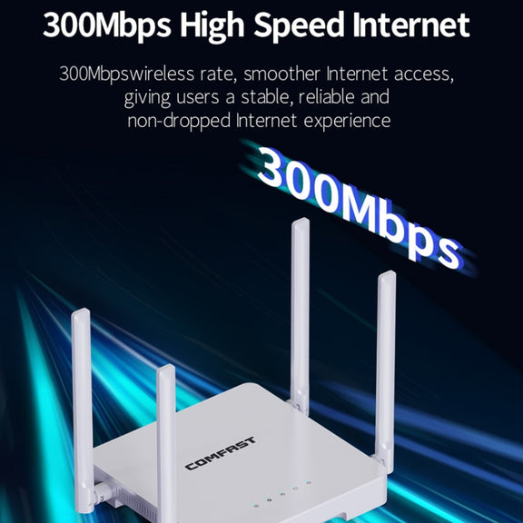 COMFAST CF-N1 V2  300Mbps WIFI4 Wireless Router With 1 Wan + 4 Lan RJ45 Ports,EU Plug