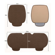 Non-Slip Rhombus Imitation Linen Car Seat Cushion, Color: Gray Back Row