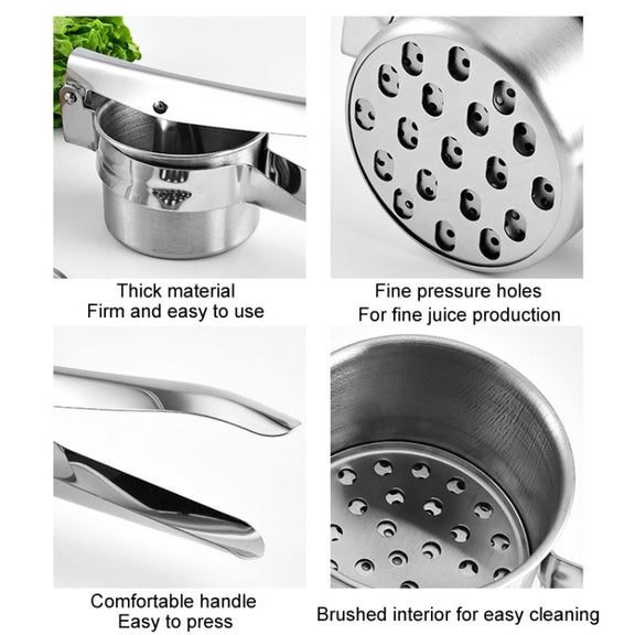 Stainless Steel Potato Press Manual Juicer Vegetable And Fruit Squeezer, Model: SJ-02 Side Hole