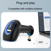 Supermarket Cashier Express Scanner Warehouse Handheld Barcode Scanning Device, Model: Wireless Red Light