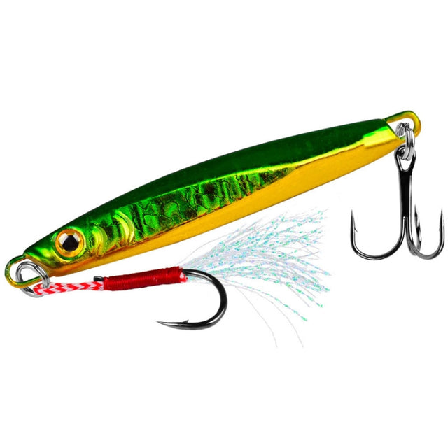 PROBEROS LF128 Long Casting Lure Iron Plate Lead Fish Freshwater Sea Fishing Warp Bass Metal Sequins Baits, Size: 10g(Color B)