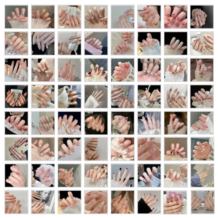 24pcs/box Handmade Nail Glitter Nail Jelly Glue Finished Patch, Color: BY1079(Wear Tool Bag)