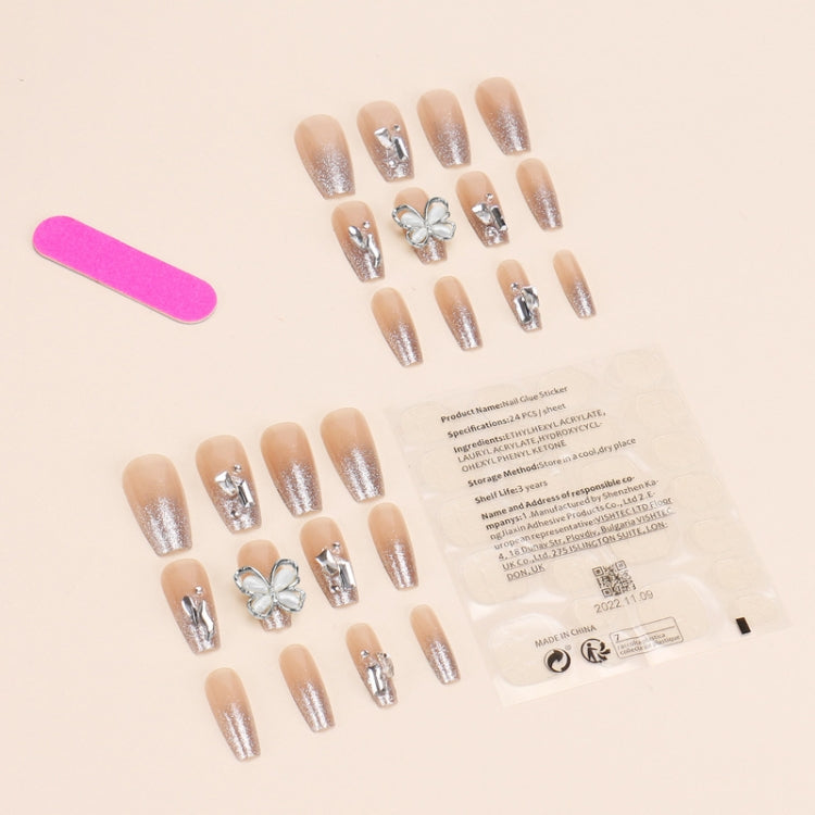 24pcs/box Handmade Nail Glitter Nail Jelly Glue Finished Patch, Color: BY86(Wear Tool Bag)