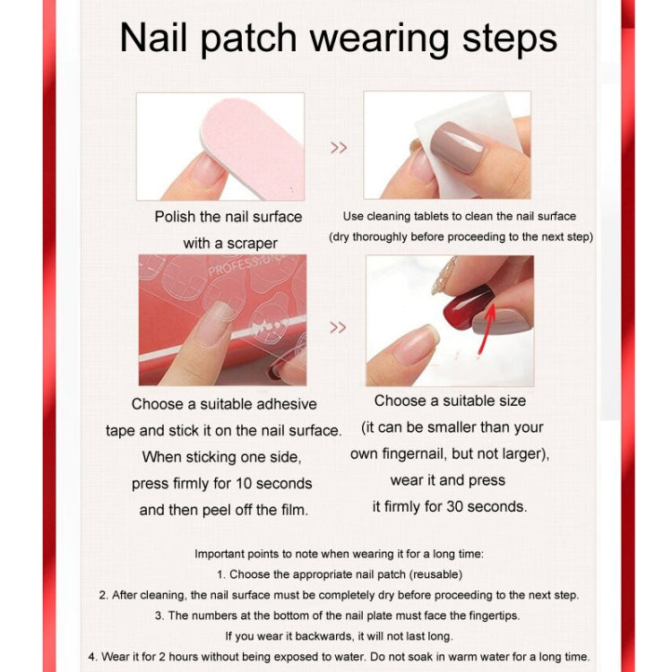24pcs/box Handmade Nail Glitter Nail Jelly Glue Finished Patch, Color: BY1040(Wear Tool Bag)