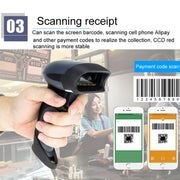 NETUM One-Dimensional Self-Sensing Code Sweeper Handheld Mobile Red Light Scanning Machine, Model: Wired With Bracket