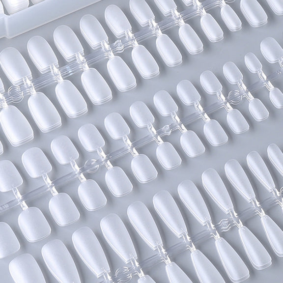 10pairs Of 100pcs/Box Frosted False Nails Artificial Tip, Shape: Long Ellipse XS