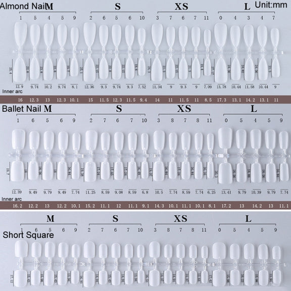 10pairs Of 100pcs/Box Frosted False Nails Artificial Tip, Shape: Ballet Nail XS