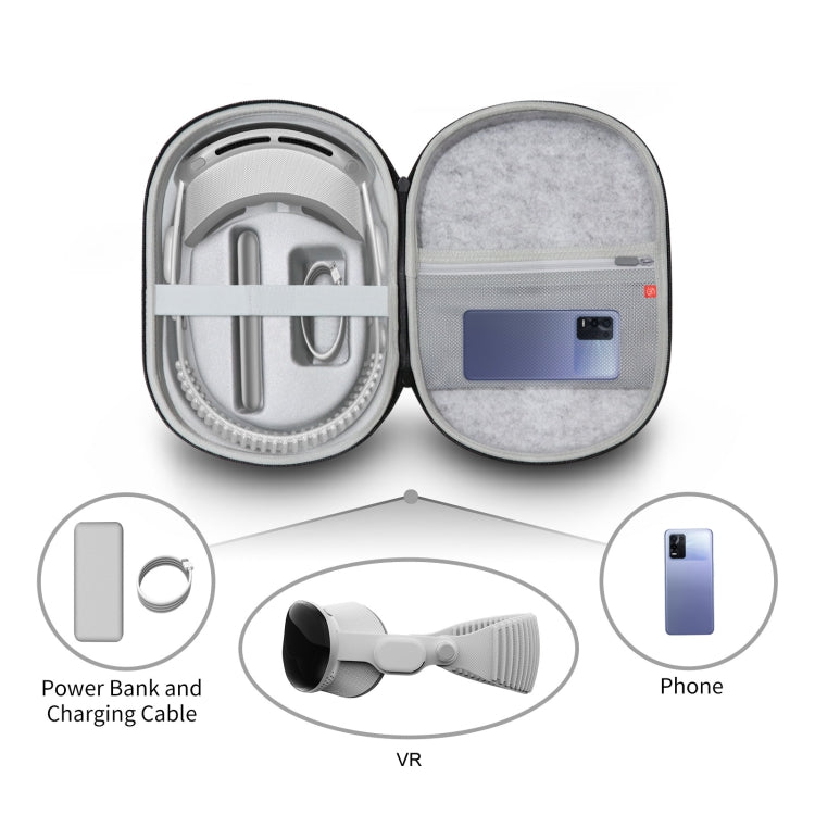 JYS-APP001 For Apple Vision Pro Headset Storage Bag VR Glasses Anti-Scrape Portable Bag, Color: Gray Felt
