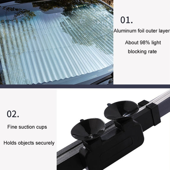 80 x 185cm Car Front Gear Auto Retractable Sunshade Household Pleated Window Covering