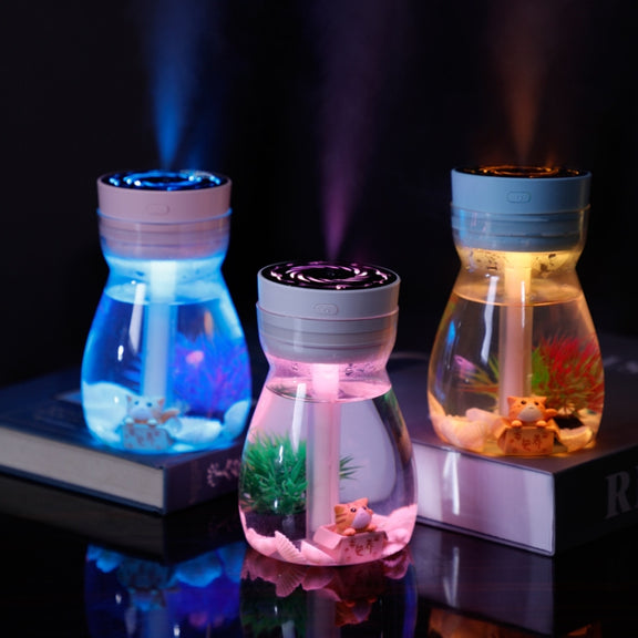 FH-068 Mini USB Car Home Colorful Light Bottle Micro Landscape Humidifier(Blue)