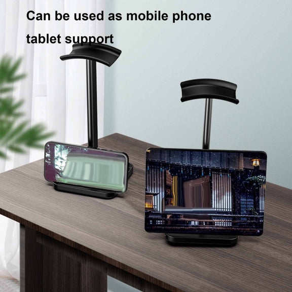 Desktop Headphone Holder Cell Phone Tablet Stand(White)