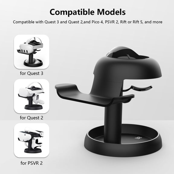 AMVR TYBP1 VR Desktop Storage Display Rack For Apple Vision Pro / Meta Quest 3 / Pico 4 / PlayStation VR 2(Black)