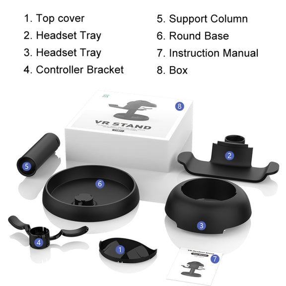AMVR TYBP1 VR Desktop Storage Display Rack For Apple Vision Pro / Meta Quest 3 / Pico 4 / PlayStation VR 2(Black)