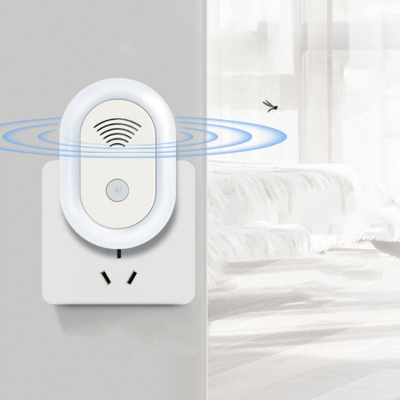 Adjustable Night Light Ultrasonic Mosquito Repeller Mini Home Electronic Mouse Repeller, Spec: US Plug(White)