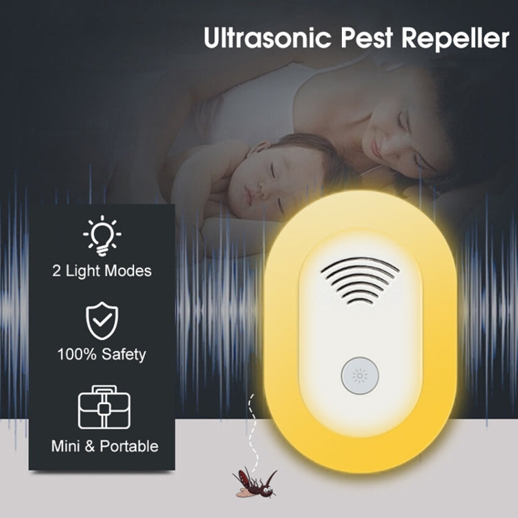 Adjustable Night Light Ultrasonic Mosquito Repeller Mini Home Electronic Mouse Repeller, Spec: AU Plug(White)