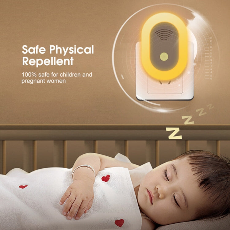 Adjustable Night Light Ultrasonic Mosquito Repeller Mini Home Electronic Mouse Repeller, Spec: UK Plug(White)