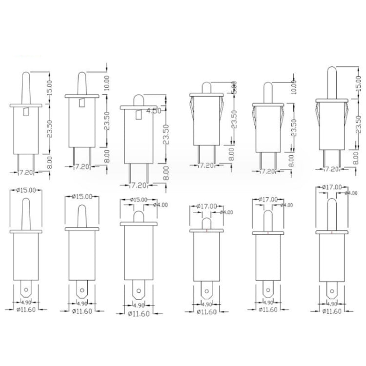 3pcs Refrigerator Door Light Switch Wardrobe Door Self-reset Switch, Size: Normally Closed 4.6mm
