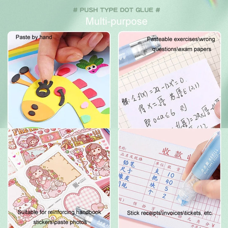 Push-Dry Quick Glue Stick Correction Tape Double Sided Adhesive For Handmade Handbook(Pink)
