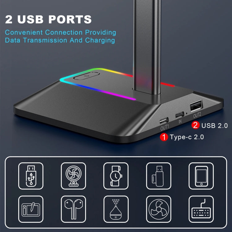 New Bee Dual Output Colorful Headset Display Rack HUB Expansion Headphone Holder, Color: Z8 Silver