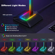 New Bee Dual Output Colorful Headset Display Rack HUB Expansion Headphone Holder, Color: Z8 Silver