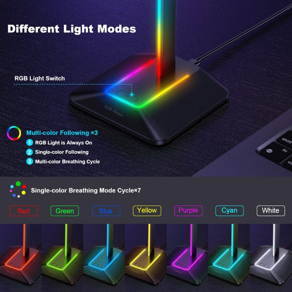 New Bee Dual Output Colorful Headset Display Rack HUB Expansion Headphone Holder, Color: Z8 Silver