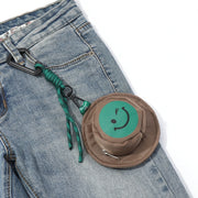 Portable Fisherman Hat Bag Coin Key Pouch Mini Bag Hanger, Color: Black