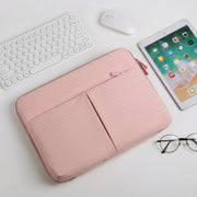 10/11 Inch Houndstooth Pattern Oxford Cloth Laptop Bag Water-resistant Tablet Storage Bag(Pink)