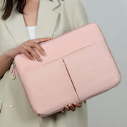 10/11 Inch Houndstooth Pattern Oxford Cloth Laptop Bag Water-resistant Tablet Storage Bag(Pink)