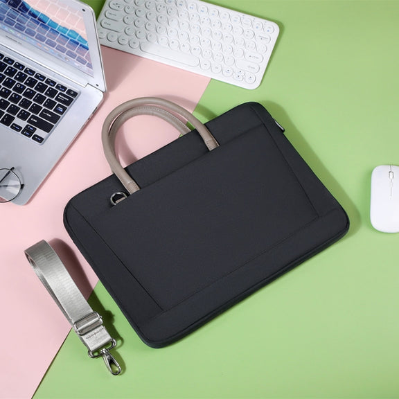 13 -13.3 Inch Oxford Cloth Laptop Bag Crossbody Carrying Case Briefcase(Black)