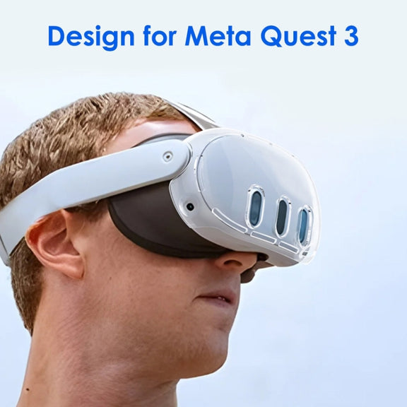 For Meta Quest 3 PC Protective Shell, Style: 7 In 1 (Glitter Transparent Red)