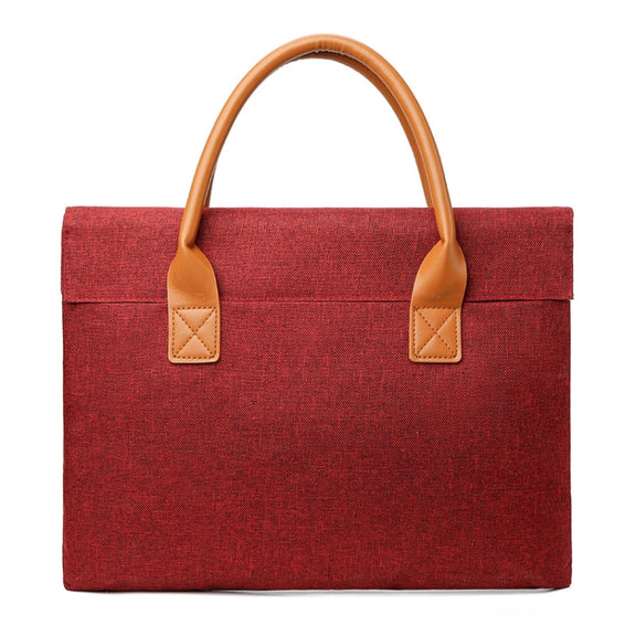 15.6 Inch Oxford Cloth Lightweight Portable Laptop Bag With PU Handle(Red)