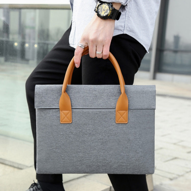 15.6 Inch Oxford Cloth Lightweight Portable Laptop Bag With PU Handle(Black)