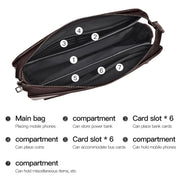 WEIXIER W125 Men Clutch Bag Password Zipper Business Phone Case(Brown)