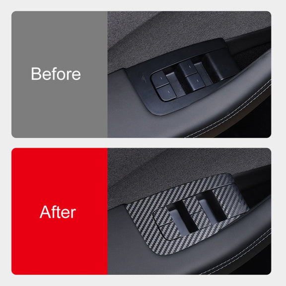 4pcs /Set For Tesla Model 3 Lift Window Button Sticker Car Interior, Style: Starry Line