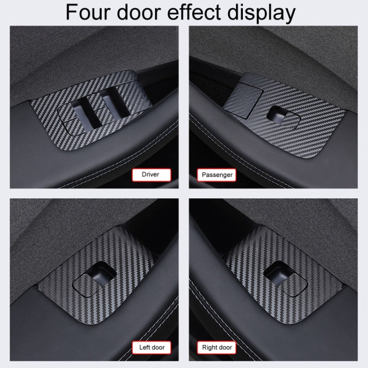 4pcs /Set For Tesla Model 3 Lift Window Button Sticker Car Interior, Style: Starry Line