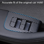 4pcs /Set For Tesla Model 3 Lift Window Button Sticker Car Interior, Style: Starry Line