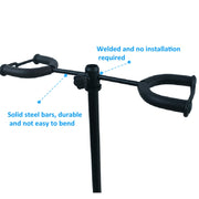 Adjustable Double Guitar Stand Holds Two Electric Or Acoustic Guitars
