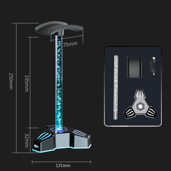RGB Lighted Headphone Stand With Ambient Light USB Expansion Port Headphone Display Bracket, Style: Without 3.5mm Port