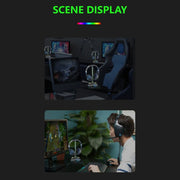 RGB Lighted Headphone Stand With Ambient Light USB Expansion Port Headphone Display Bracket, Style: Without 3.5mm Port