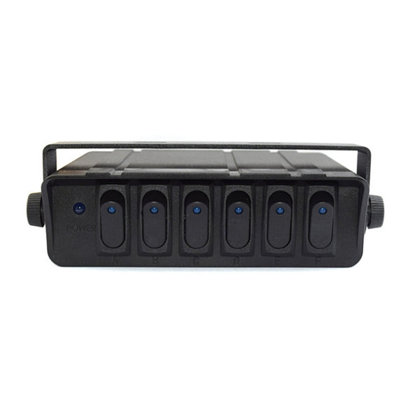 12V Ship Car 6-digit 3PIN Switch Panel Control System With Wiring(Blue Light)